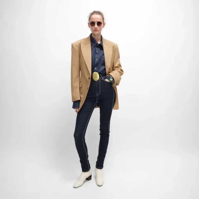 Colonne Jacket in Diagonal Wool