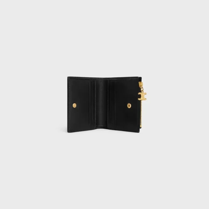 Compact Wallet Triomphe Charms in Grained Calfskin Compact Wallet Triomphe Charms in Grained Calfskin