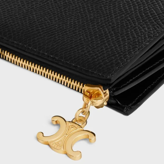 Compact Wallet Triomphe Charms in Grained Calfskin Compact Wallet Triomphe Charms in Grained Calfskin