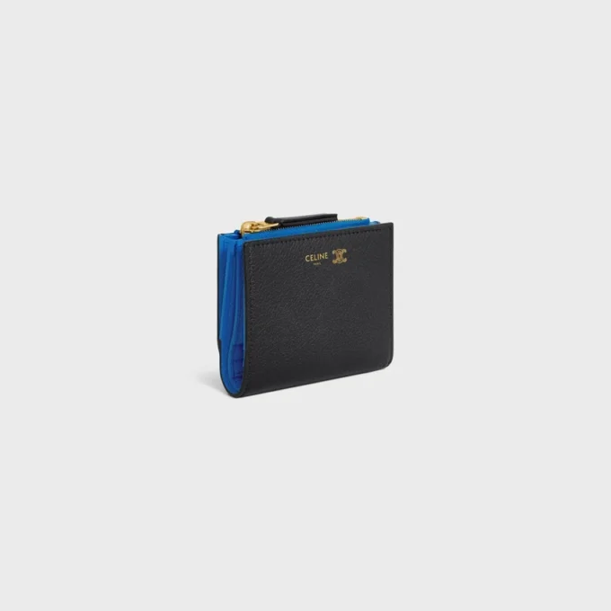 Compact Wallet Triomphe Stamp in Supple Grained Calfskin Compact Wallet Triomphe Stamp in Supple Grained Calfskin