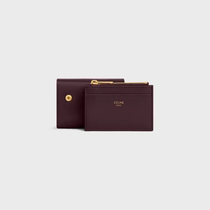 Compact Wallet with Coin Triomphe in Shiny Calfskin Compact Wallet with Coin Triomphe in Shiny Calfskin