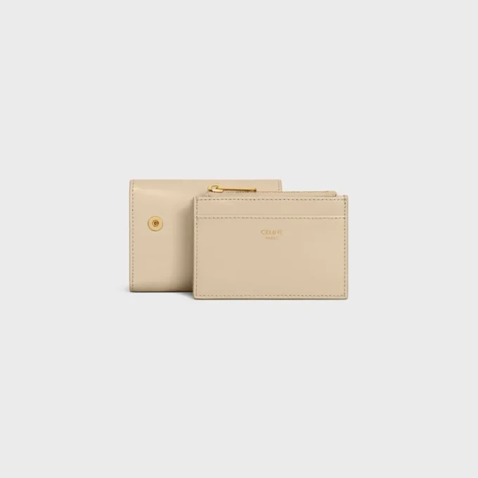 Compact Wallet with Coin Triomphe in Shiny Calfskin Compact Wallet with Coin Triomphe in Shiny Calfskin
