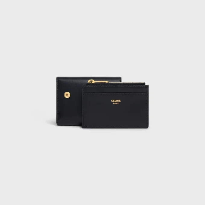 Compact Wallet with Coin Triomphe in Shiny Calfskin Compact Wallet with Coin Triomphe in Shiny Calfskin
