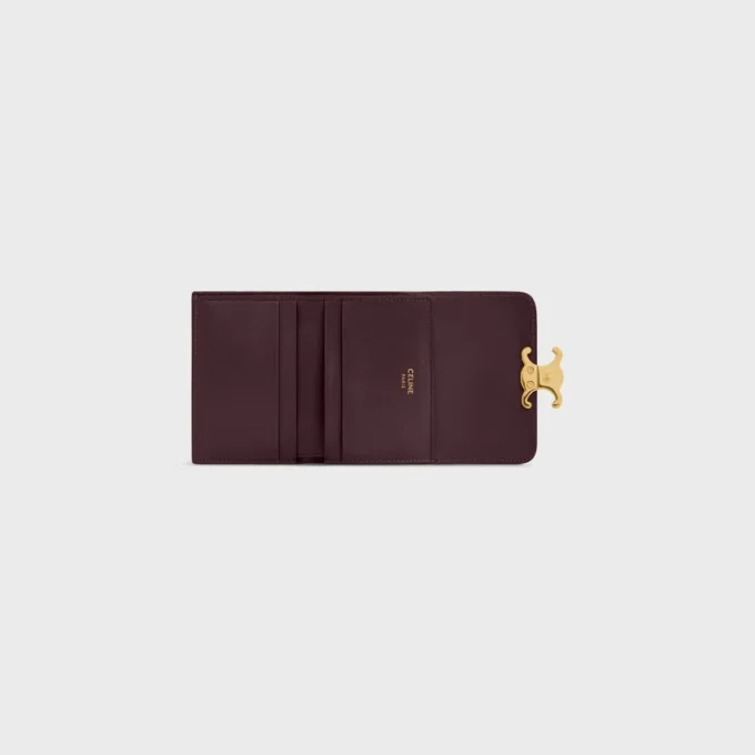 Compact Wallet with Coin Triomphe in Shiny Calfskin Compact Wallet with Coin Triomphe in Shiny Calfskin