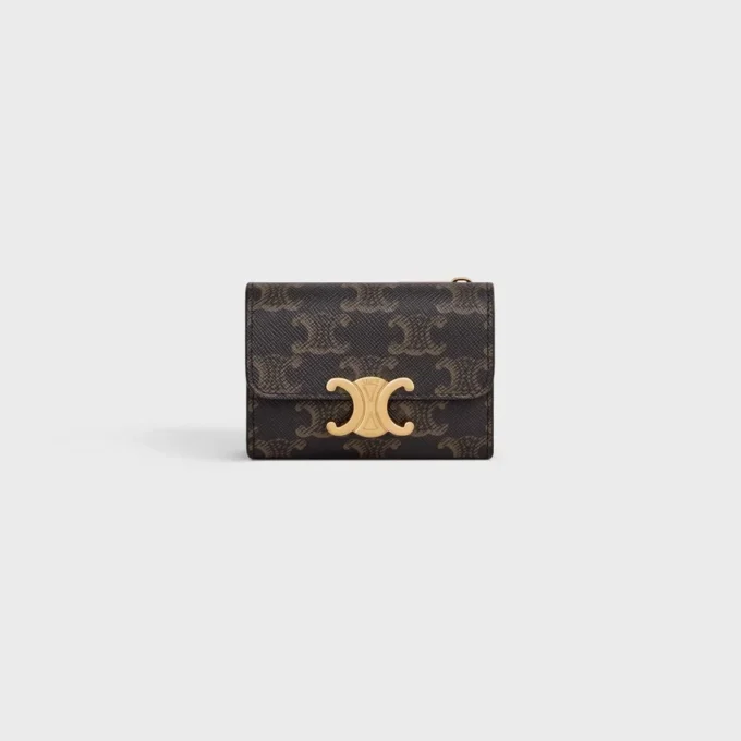 Compact Wallet with Coin Triomphe in Triomphe Canvas