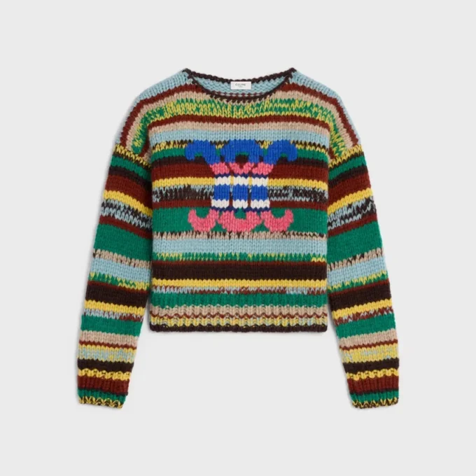 Crewneck Sweater in Mouline Alpaca and Wool
