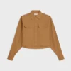 Cropped Shirt in Cotton and Linen Cloth