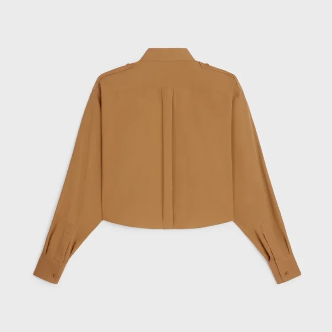 Cropped Shirt in Cotton and Linen Cloth