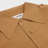 Cropped Shirt in Cotton and Linen Cloth