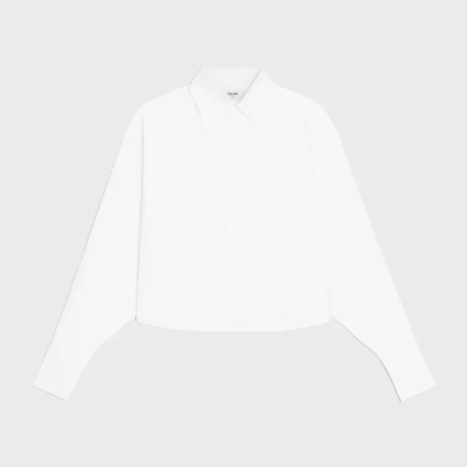 Cropped Shirt in Cotton Poplin