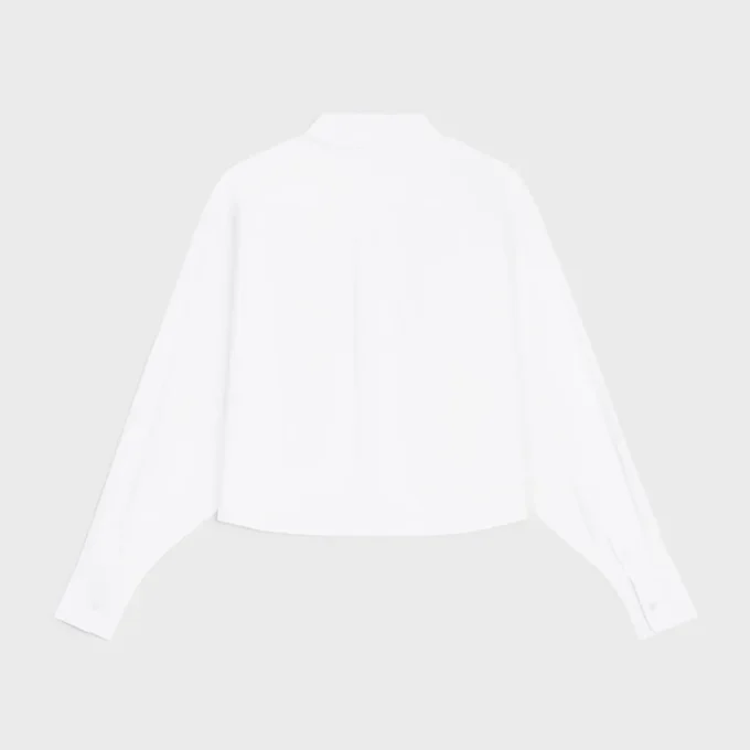 Cropped Shirt in Cotton Poplin