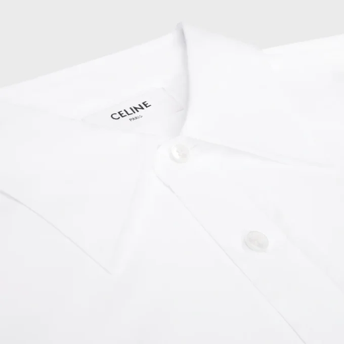 Cropped Shirt in Cotton Poplin