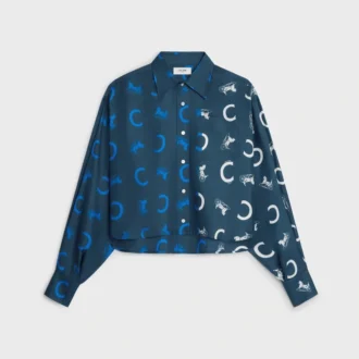 Cropped Shirt in Silk Twill Cropped Shirt in Silk Twill