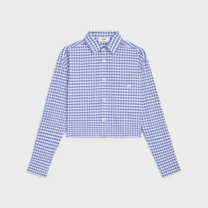 Cropped Shirt in Vichy Cotton
