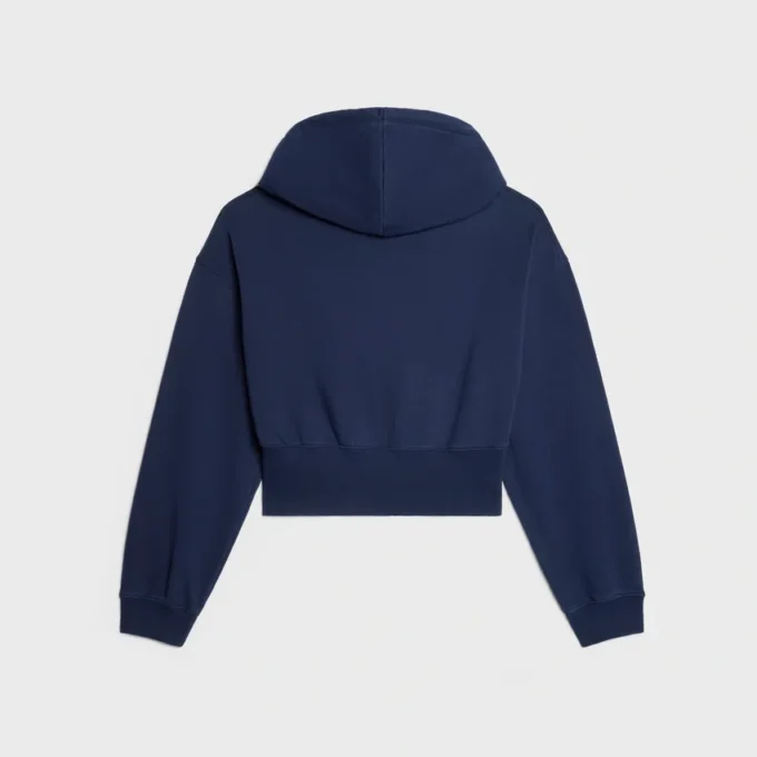 Cropped Zipped Hoodie in Cotton Fleece
