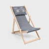 Deck Chair in Wood and Jacquard Textile