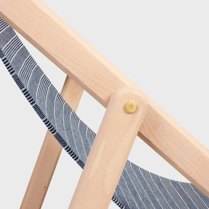 Deck Chair in Wood and Jacquard Textile