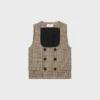 Double-Breasted Vest in Houndstooth Wool Double-Breasted Vest in Houndstooth Wool