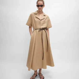 Dress in Cotton and Silk Twill
