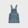 Dungarees Mini Dress in Union Wash Denim Dungarees Mini Dress in Union Wash Denim