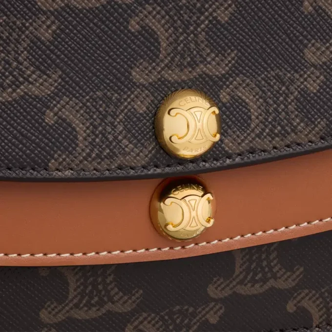 Duo Wallet on Strap in Triomphe Canvas and Calfskin Duo Wallet on Strap in Triomphe Canvas and Calfskin