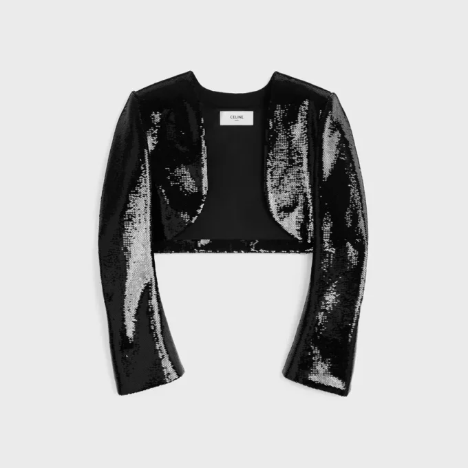 Embroidered Bolero Jacket in Wool Gabardine Embroidered Bolero Jacket in Wool Gabardine