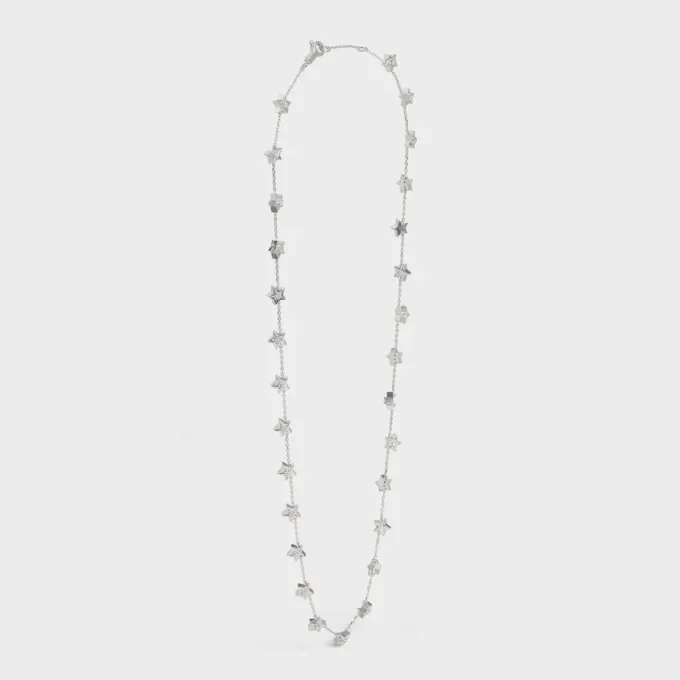 Etoile Celine Multi Stars Necklace in White Gold and Diamonds
