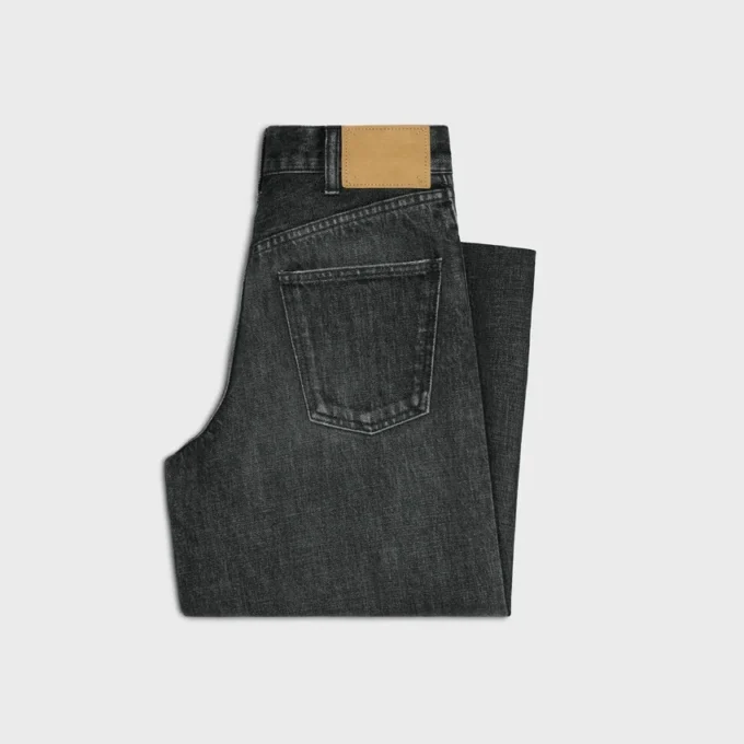 Flared Surf Jeans in Black Ice Rinse Denim