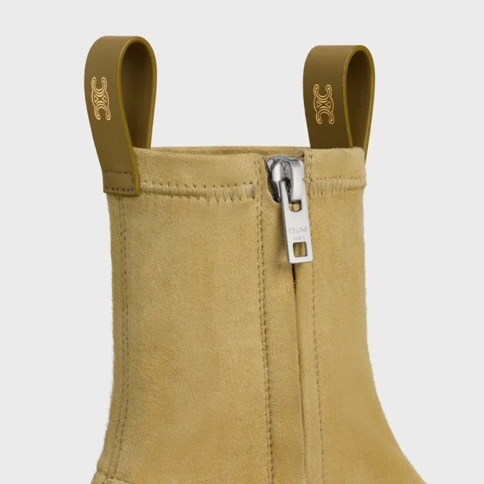 Flow Zipped Boot in Stretch Suede Lambskin
