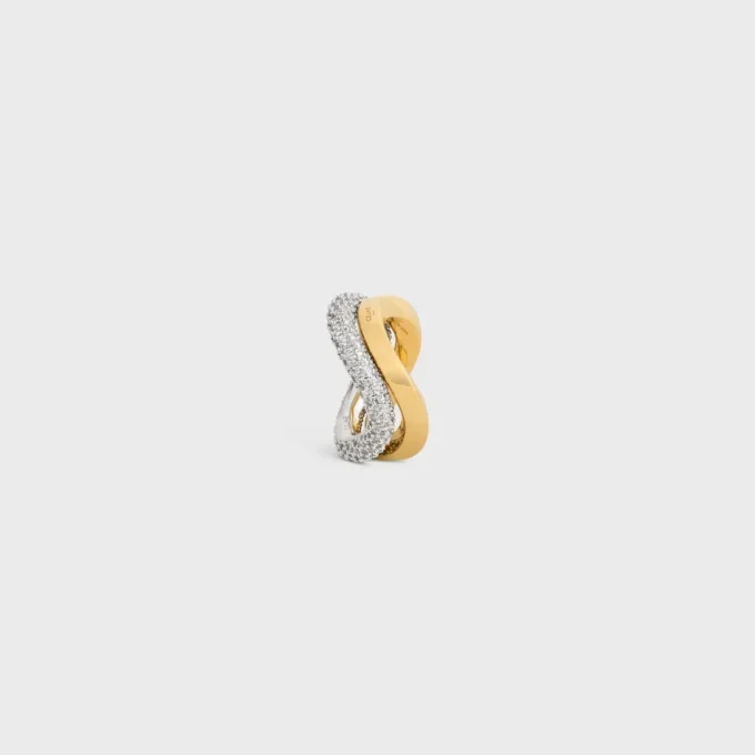 Formes Abstraites Set of Rings in Strass and Brass with Gold and Rhodium Finish