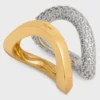 Formes Abstraites Set of Rings in Strass and Brass with Gold and Rhodium Finish