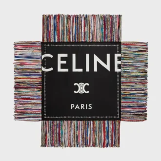 Fringed Square in Silk Twill