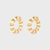Frosted Hoops in Enamel and Brass with Gold Finish
