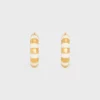 Frosted Hoops in Enamel and Brass with Gold Finish
