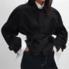 Jacket in Cotton and Wool Gabardine