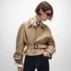 Jacket in Cotton and Wool Gabardine
