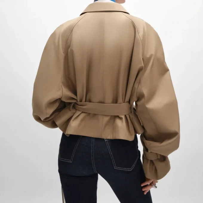 Jacket in Cotton and Wool Gabardine