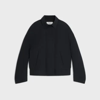 Jacket in Wool and Cotton Gabardine