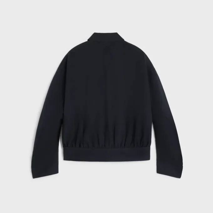 Jacket in Wool and Cotton Gabardine