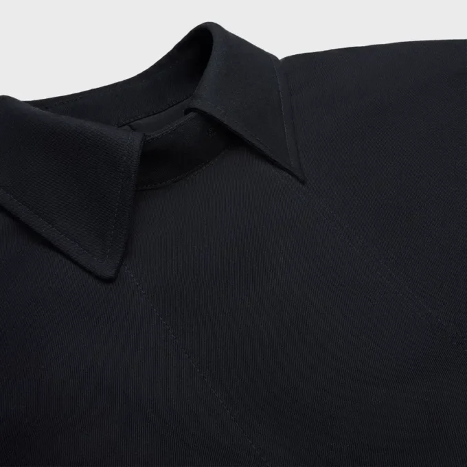 Jacket in Wool and Cotton Gabardine
