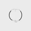 Knot Bracelet in Calfskin and Brass with Rhodium Finish Knot Bracelet in Calfskin and Brass with Rhodium Finish