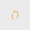 Knot Double Cuff in Brass with Gold Finish