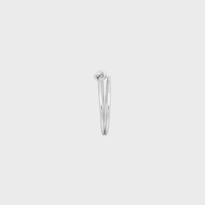 Knot Double Cuff in Brass with Rhodium Finish