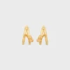 Knot Double Hoops in Brass with Gold Finish