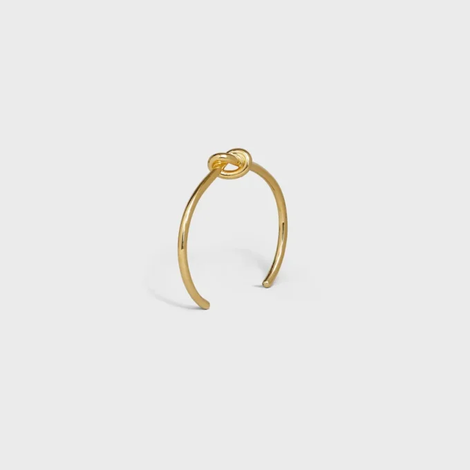Knot Extra-Thin Bracelet in Brass with Gold Finish