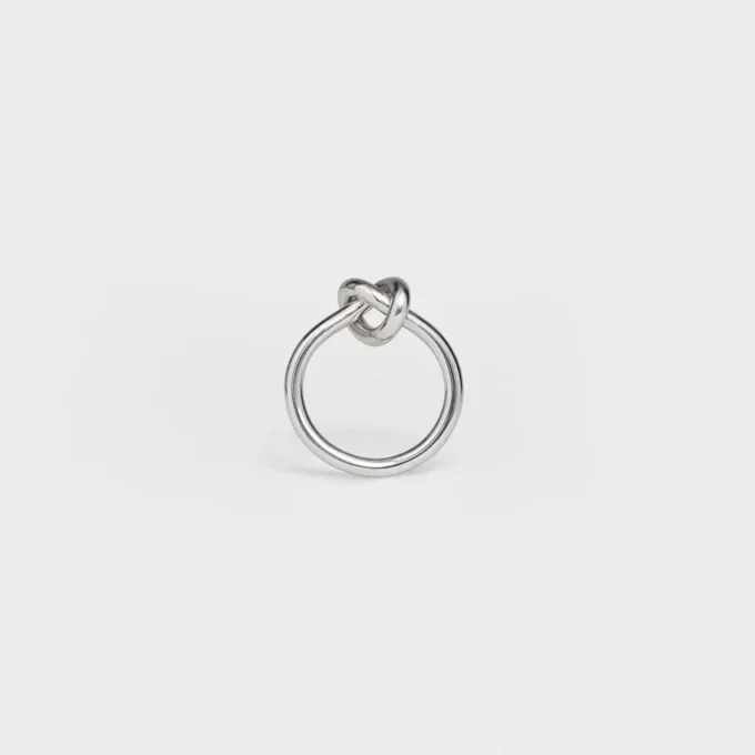 Knot Ring in Brass with Rhodium Finish