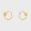 Knot Small Hoops in Brass with Gold Finish