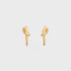 Knot Small Hoops in Brass with Gold Finish
