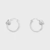 Knot Small Hoops in Brass with Rhodium Finish