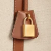 Large Cabas in Textile with Anchor Embroidery and Calfskin